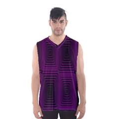 Purple Black Rectangles         Men s Basketball Tank Top