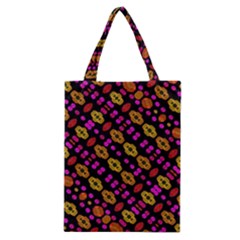 Stylized Floral Stripes Collage Pattern Classic Tote Bag