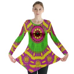 Let The Calm And The Sunshine In Long Sleeve Tunic  by pepitasart