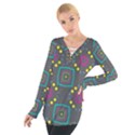 Squares and circles pattern  Women s Tie Up Tee View1