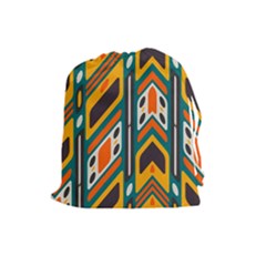 Distorted shapes in retro colors   Drawstring Pouch