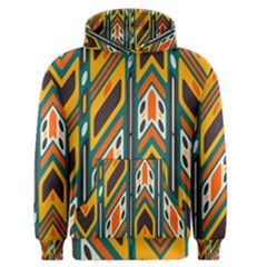 Distorted shapes in retro colors   Men s Zipper Hoodie