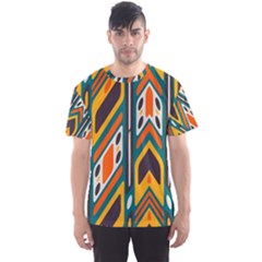 Distorted shapes in retro colors   Men s Sport Mesh Tee