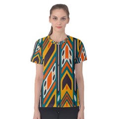 Distorted shapes in retro colors   Women s Cotton Tee