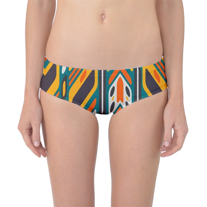 Distorted shapes in retro colors   Classic Bikini Bottoms