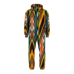 Distorted shapes in retro colors   Hooded Jumpsuit (Kids)