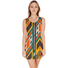 Distorted shapes in retro colors   Bodycon Dress