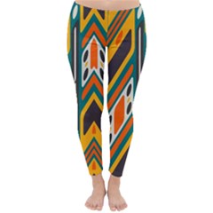 Distorted shapes in retro colors   Winter Leggings