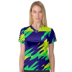 3 Colors Shapes    Women s V-neck Sport Mesh Tee