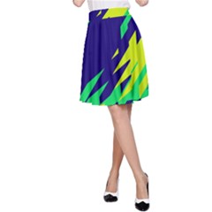 3 Colors Shapes    A-line Skirt by LalyLauraFLM