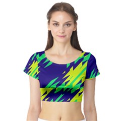 3 Colors Shapes    Short Sleeve Crop Top