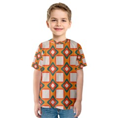 Flowers And Squares Pattern     Kid s Sport Mesh Tee