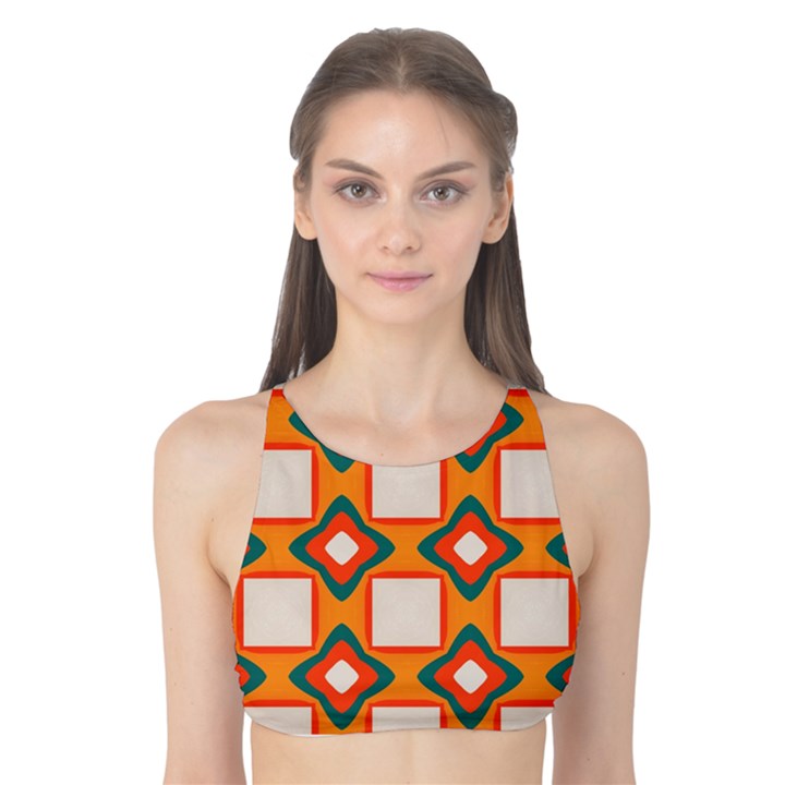 Flowers and squares pattern     Tank Bikini Top