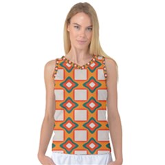 Flowers And Squares Pattern     Women s Basketball Tank Top