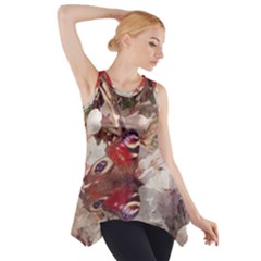 Blossom Butterfly Watercolour Side Drop Tank Tunic