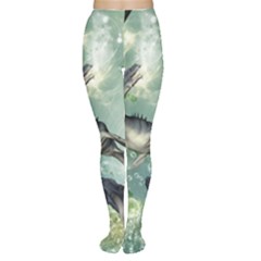 Awesome Seadraon In A Fantasy World With Bubbles Women s Tights by FantasyWorld7