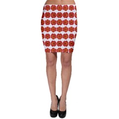 Red Rose Print Bodycon Skirts