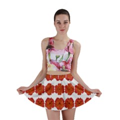 Red Rose Print Mini Skirts by dflcprintsclothing