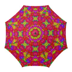 Multicolor Floral Check Golf Umbrellas