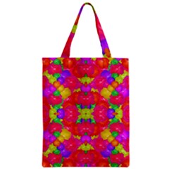 Multicolor Floral Check Zipper Classic Tote Bag