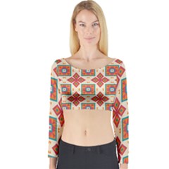 Floral Pattern  Long Sleeve Crop Top