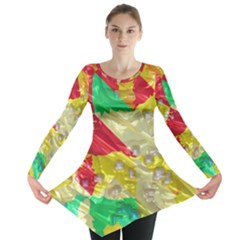 Colorful 3d Texture   Long Sleeve Tunic