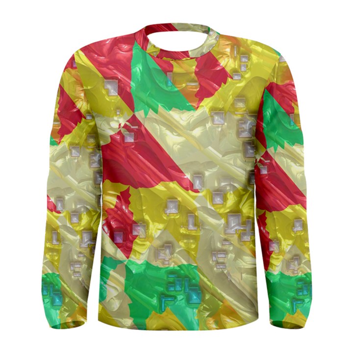 Colorful 3D texture   Men Long Sleeve T-shirt