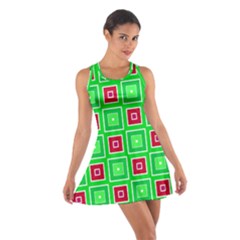 Green Red Squares Pattern    Cotton Racerback Dress