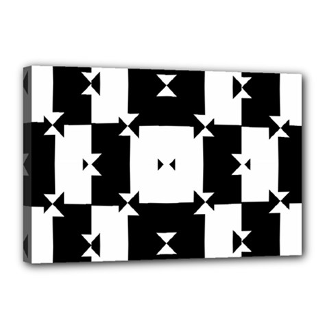 Black And White Check Pattern Canvas 18  X 12  by dflcprints