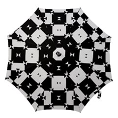 Black And White Check Pattern Hook Handle Umbrellas (medium)