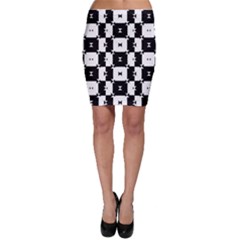 Black And White Check Bodycon Skirts