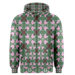 Pink brown flowers pattern     Men s Zipper Hoodie