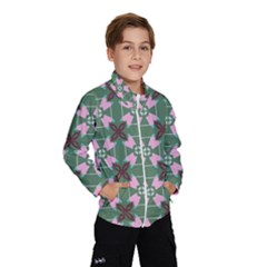 Pink Brown Flowers Pattern     Wind Breaker (kids)