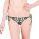 Pink brown flowers pattern     Bikini Bottom View1