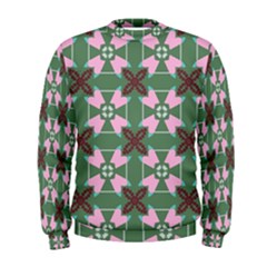 Pink brown flowers pattern      Men s Sweatshirt