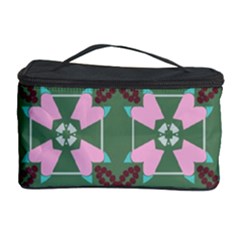 Pink Brown Flowers Pattern     Cosmetic Storage Case