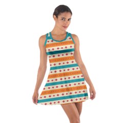 Rhombus And Stripes Pattern      Cotton Racerback Dress