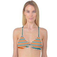 Rhombus And Stripes Pattern      Reversible Tri Bikini Top