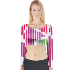 Vertical Stripes    Long Sleeve Crop Top