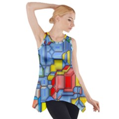 3d Shapes Side Drop Tank Tunic