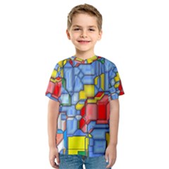 3d Shapes Kid s Sport Mesh Tee