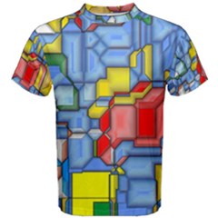 3d Shapes Men s Cotton Tee by LalyLauraFLM