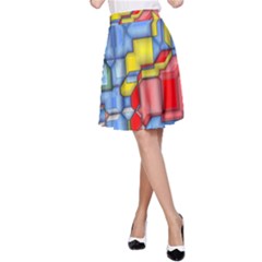 3d Shapes A-line Skirt by LalyLauraFLM