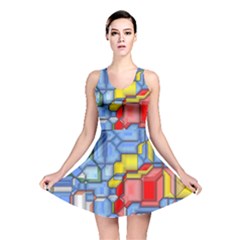 3d Shapes Reversible Skater Dress