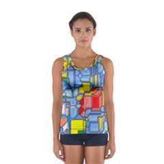 3d Shapes Women s Sport Tank Top by LalyLauraFLM