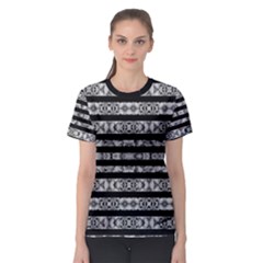 Alien Stripes Print Women s Sport Mesh Tee