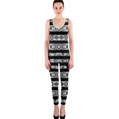 Alien Stripes Print Onepiece Catsuit