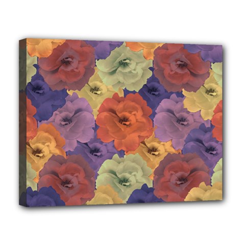 Vintage Floral Collage Pattern Canvas 14  X 11  by dflcprints