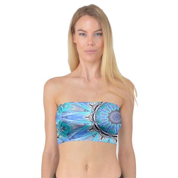 Sapphire Ice Flame, Light Bright Crystal Wheel Bandeau Top