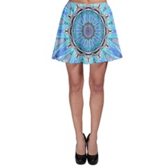 Sapphire Ice Flame, Light Bright Crystal Wheel Skater Skirt by DianeClancy